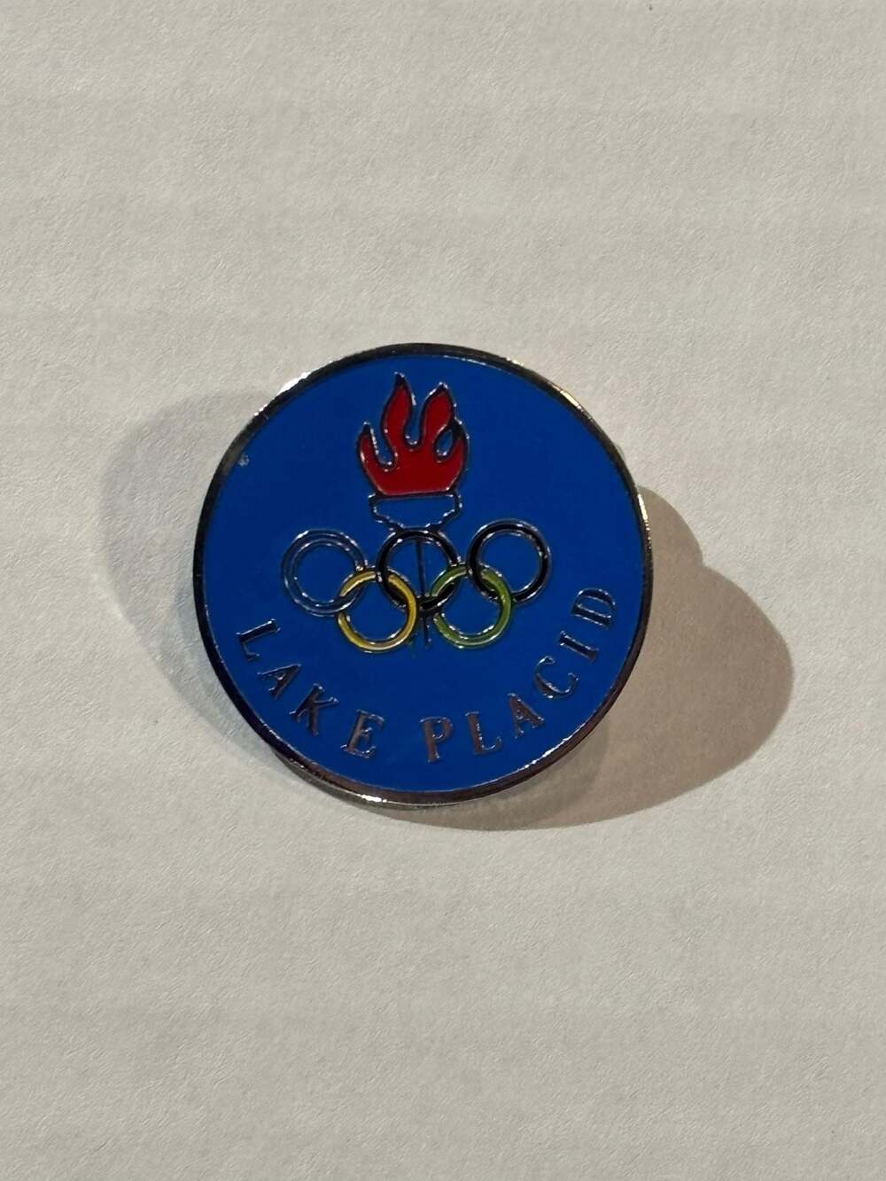 Vintage USA Olympic Games Lake Placid The Olympic Village Pin Badge